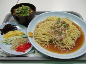 冷やしラーメン+チャーシューご飯 冷やしラーメン+チャーシューご飯
